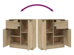 Aparadores 2 piezas Roble Sonoma 60x30x70 cm Madera de ingeniería