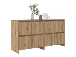 Aparadores 2 piezas roble artesanal 70 x 41 x 75 cm Madera de ingeniería