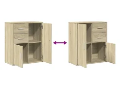 Aparadores 2 piezas roble sonoma 60x31x70 cm madera de ingeniería