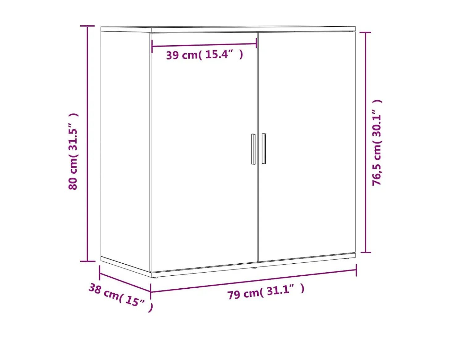 Aparadores 2 piezas roble sonoma 79x38x80 cm madera de ingeniería
