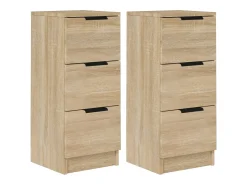 Aparadores 2 piezas Roble Sonoma 30x30x70 cm Madera de ingeniería