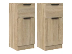 Aparadores 2 piezas Roble Sonoma 30x30x70 cm Madera de ingeniería