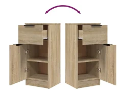 Aparadores 2 piezas Roble Sonoma 30x30x70 cm Madera de ingeniería