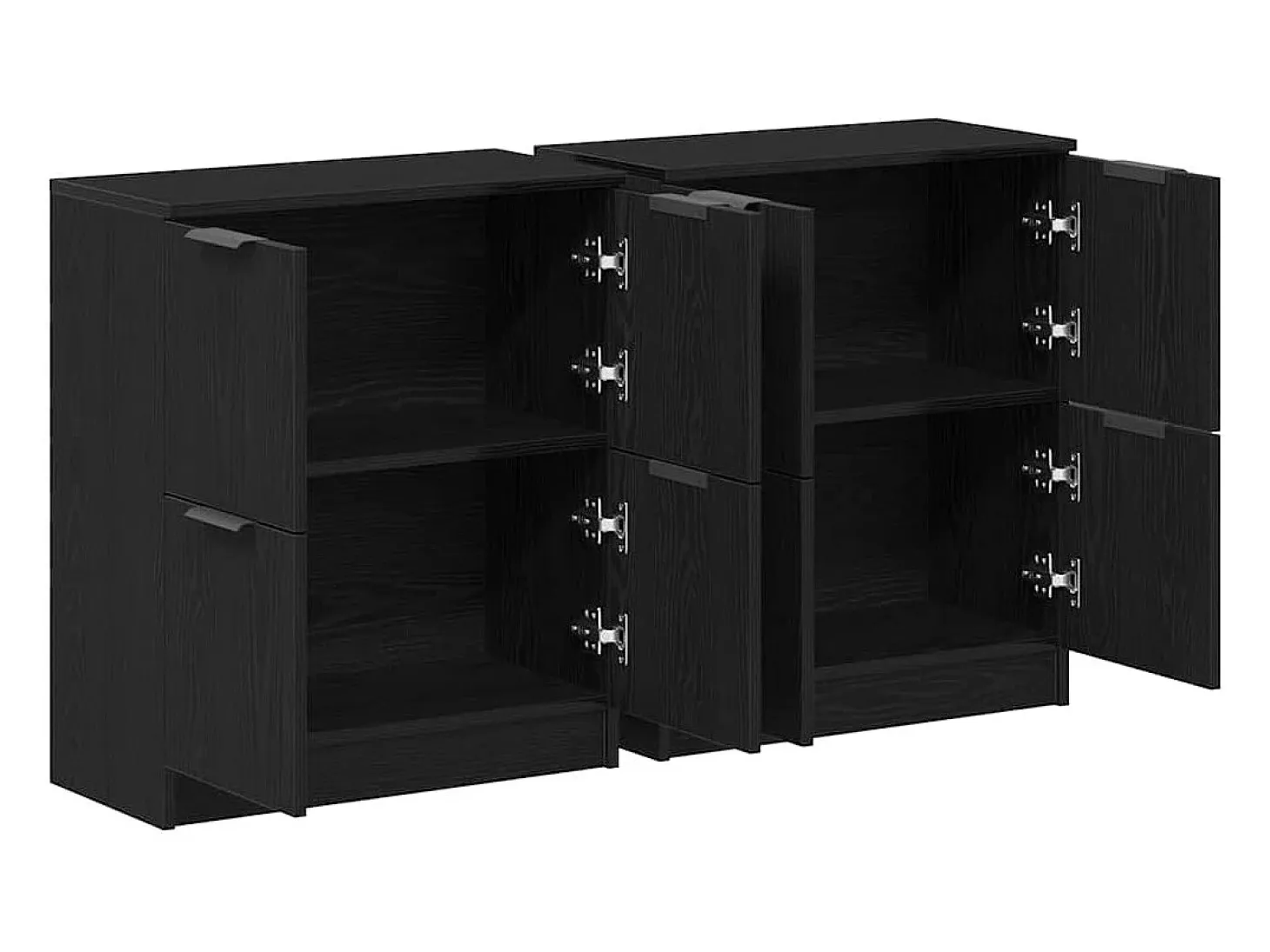 Aparadores 2 piezas Roble Negro 60x30x70 cm Madera de ingeniería