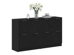 Aparadores 2 piezas Roble Negro 60x30x70 cm Madera de ingeniería
