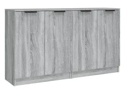 Aparadores 2 piezas Sonoma gris 60x30x70 cm Madera de ingeniería