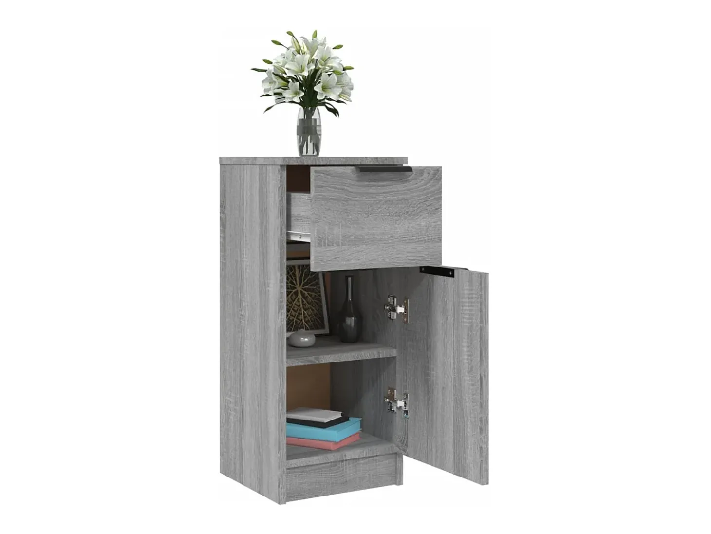 Aparadores 2 piezas Sonoma gris 30x30x70 cm Madera de ingeniería