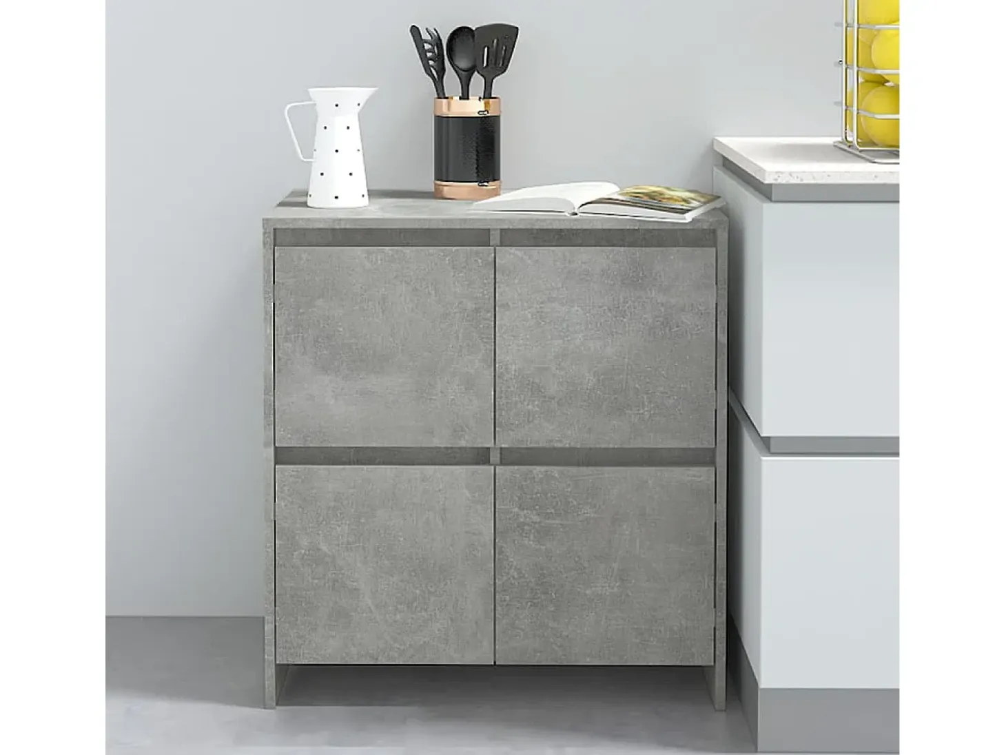 Aparadores 2 uds Gris Hormigón 70x41x75 cm Madera de ingeniería