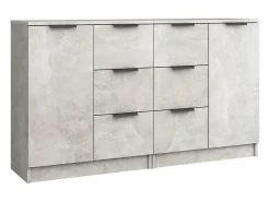 Aparadores 2 uds Gris hormigón 60x30x70 cm Madera de ingeniería