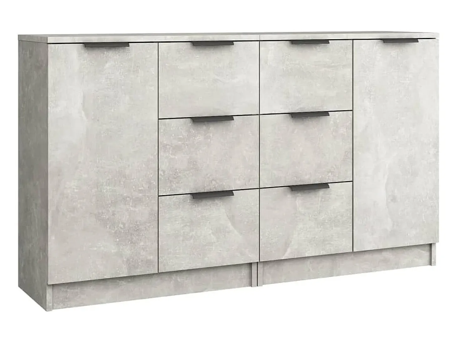 Aparadores 2 uds Gris hormigón 60x30x70 cm Madera de ingeniería