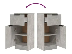 Aparadores 2 uds Gris hormigón 30x30x70 cm Madera de ingeniería
