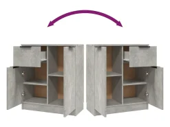 Aparadores 2 uds Gris Hormigón 60x30x70 cm Madera de ingeniería