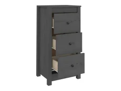 Aparadores 2 uds Gris 40x35x80 cm Madera maciza de pino