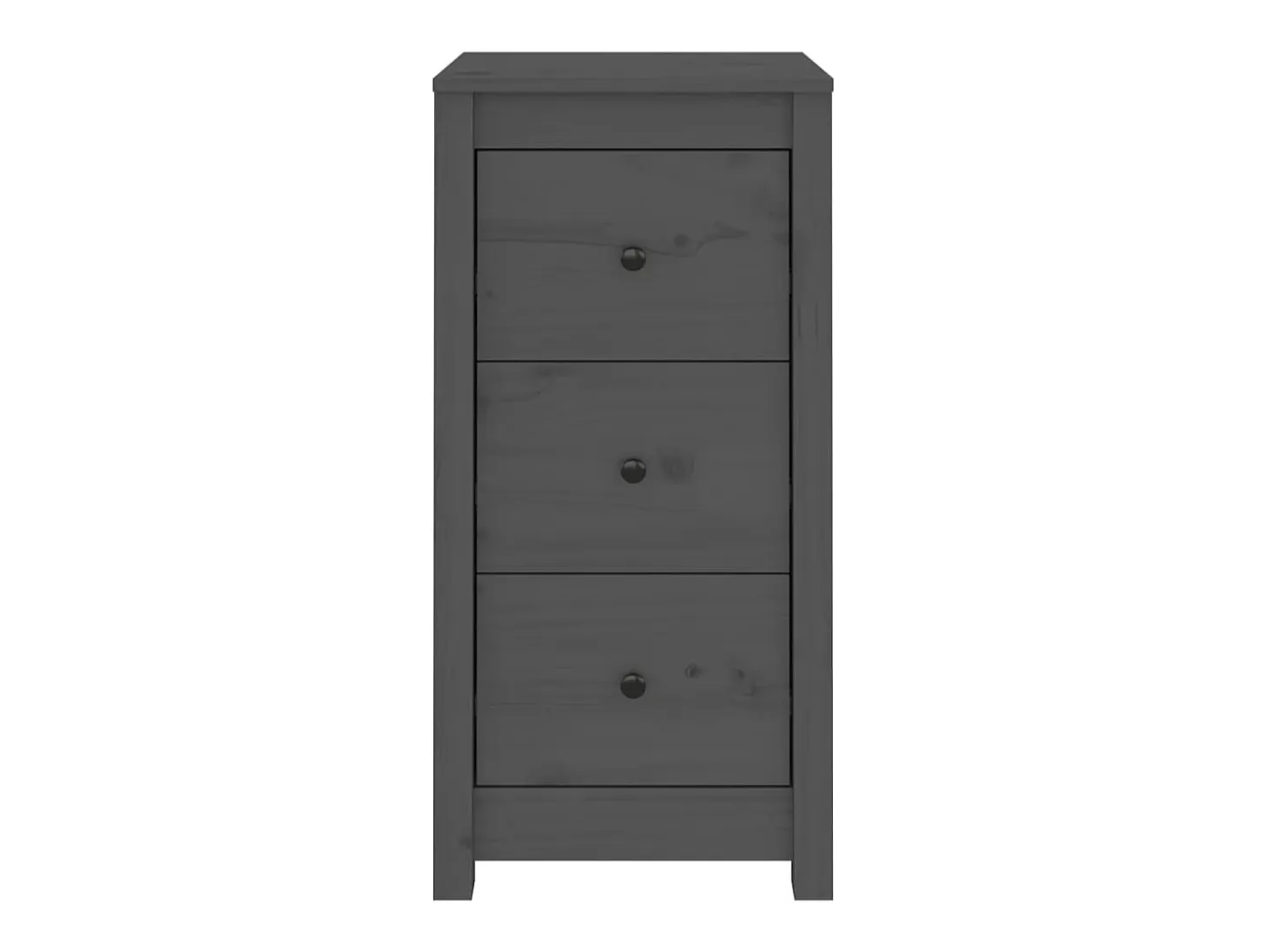Aparadores 2 uds Gris 40x35x80 cm Madera maciza de pino