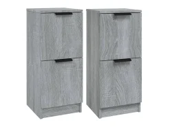 Aparadores 2 uds madera contrachapada gris Sonoma 30x30x70 cm ES88482