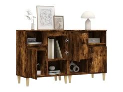 Aparadores 2 uds madera contrachapada roble ahumado 60x35x70 cm ES88874