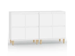 Aparadores 2 uds madera contrachapada blanco 60x35x70 cm ES76954