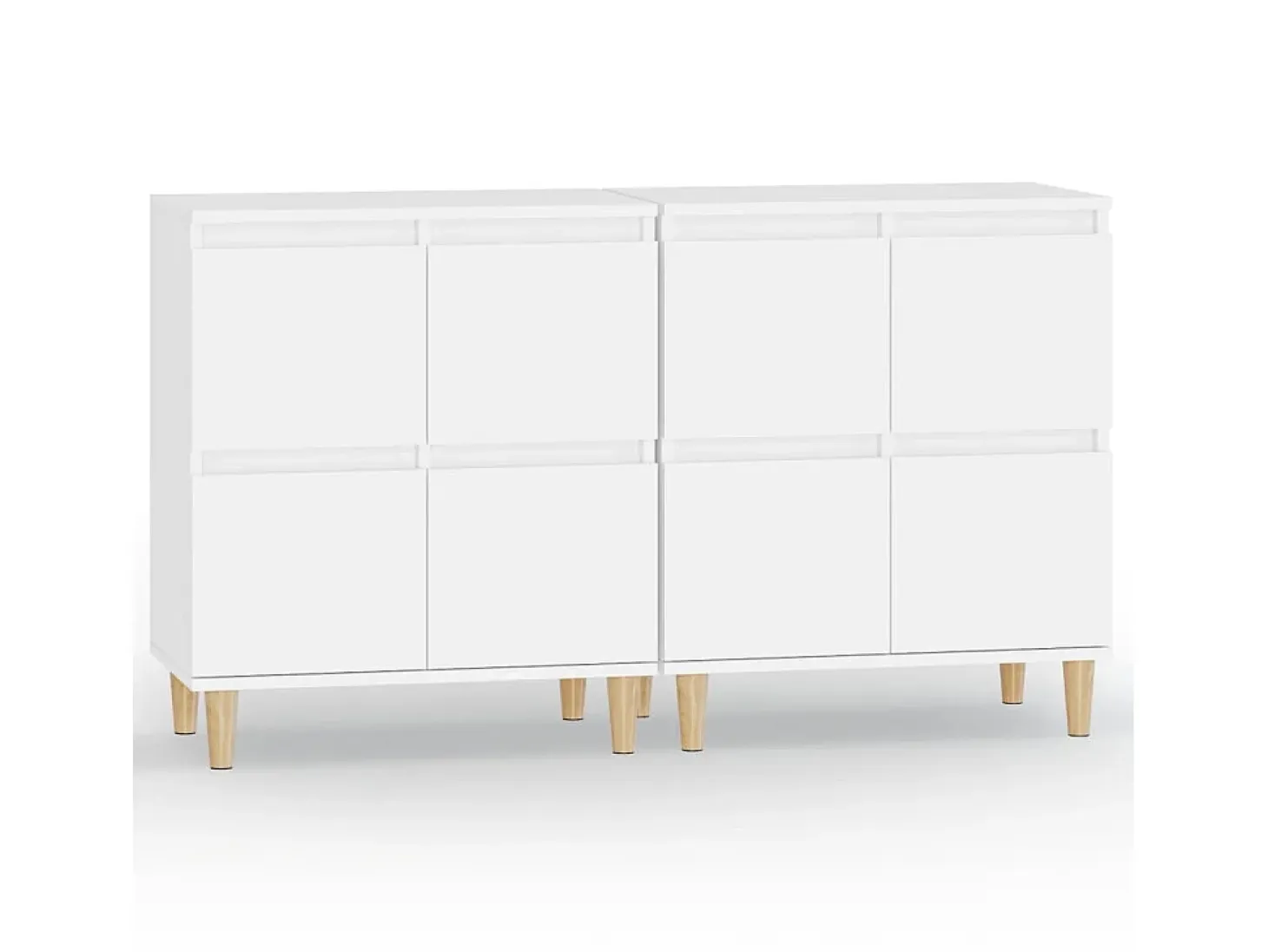 Aparadores 2 uds madera contrachapada blanco 60x35x70 cm ES76954
