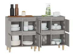 Aparadores 2 uds madera contrachapada gris Sonoma 60x35x70 cm ES10454
