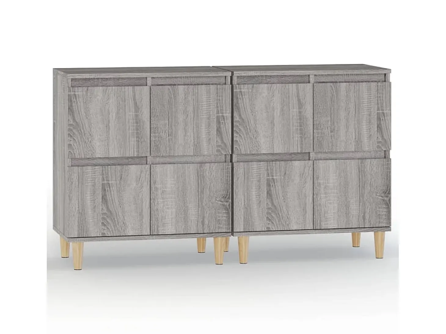 Aparadores 2 uds madera contrachapada gris Sonoma 60x35x70 cm ES10454