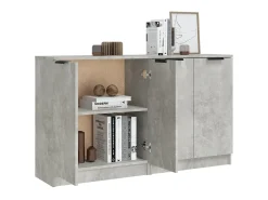 Aparadores 2 uds madera contrachapada gris hormigón 60x30x70 cm ES72553