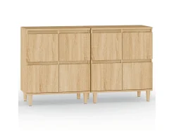 Aparadores 2 uds madera contrachapada roble Sonoma 60x35x70 cm ES18895