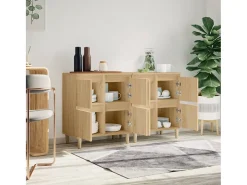 Aparadores 2 uds madera contrachapada roble Sonoma 60x35x70 cm ES18895