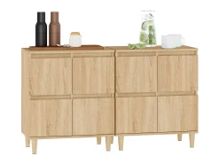 Aparadores 2 uds madera contrachapada roble Sonoma 60x35x70 cm ES18895