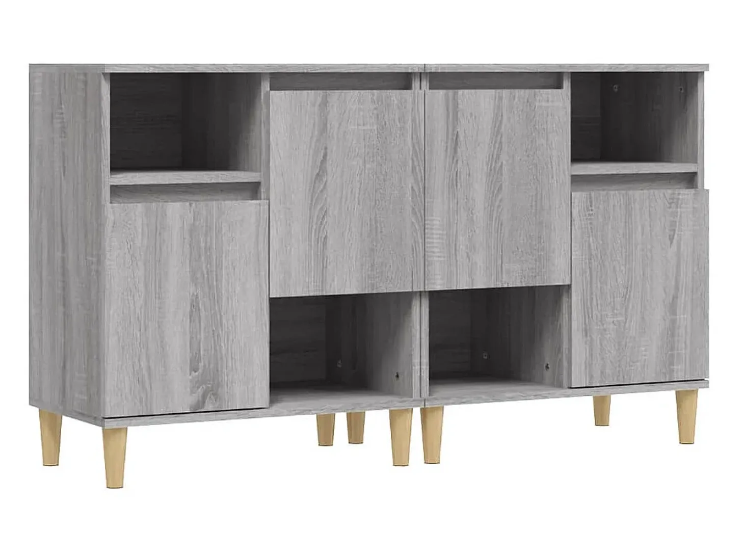 Aparadores 2 uds madera contrachapada gris Sonoma 60x35x70 cm ES91387