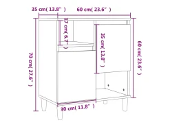 Aparadores 2 uds madera contrachapada gris Sonoma 60x35x70 cm