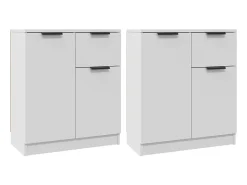 Aparadores 2 uds madera contrachapada blanco 60x30x70 cm ES74850