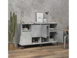 Aparadores 2 uds madera contrachapada gris hormigón 60x35x70 cm ES22273