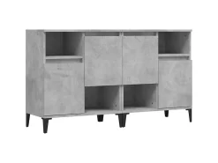 Aparadores 2 uds madera contrachapada gris hormigón 60x35x70 cm ES22273