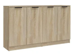 Aparadores 2 uds madera contrachapada roble Sonoma 60x30x70 cm ES21628