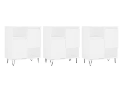 Aparadores 3 uds madera contrachapada blanco