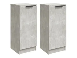 Aparadores 2 uds madera contrachapada gris hormigón 30x30x70 cm ES17075