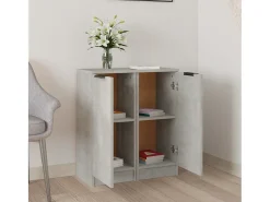 Aparadores 2 uds madera contrachapada gris hormigón 30x30x70 cm ES17075
