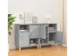 Aparadores 2 uds madera contrachapada gris hormigón 60x35x70 cm ES11879