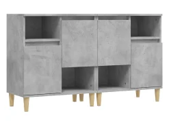 Aparadores 2 uds madera contrachapada gris hormigón 60x35x70 cm ES11879