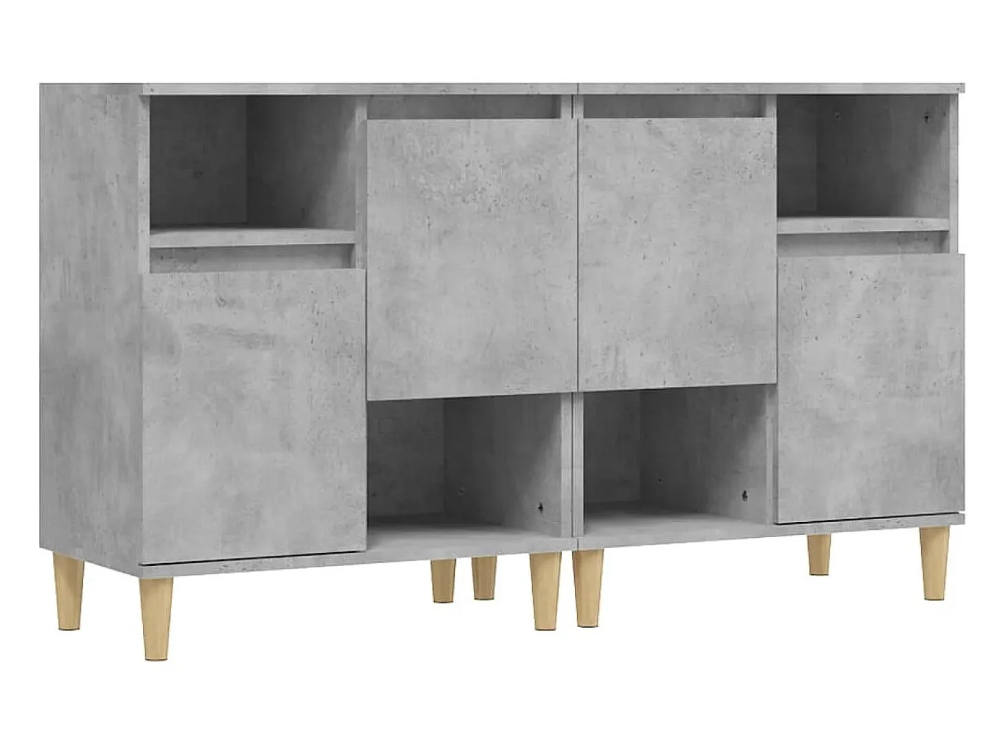 Aparadores 2 uds madera contrachapada gris hormigón 60x35x70 cm ES11879