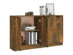 Aparadores 2 uds madera contrachapada roble ahumado 60x30x70 cm ES37686