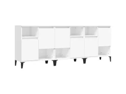 Aparadores 3 uds madera contrachapada blanco 60x35x70 cm ES99128