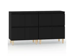 Aparadores 2 uds madera contrachapada negro 60x35x70 cm ES72782
