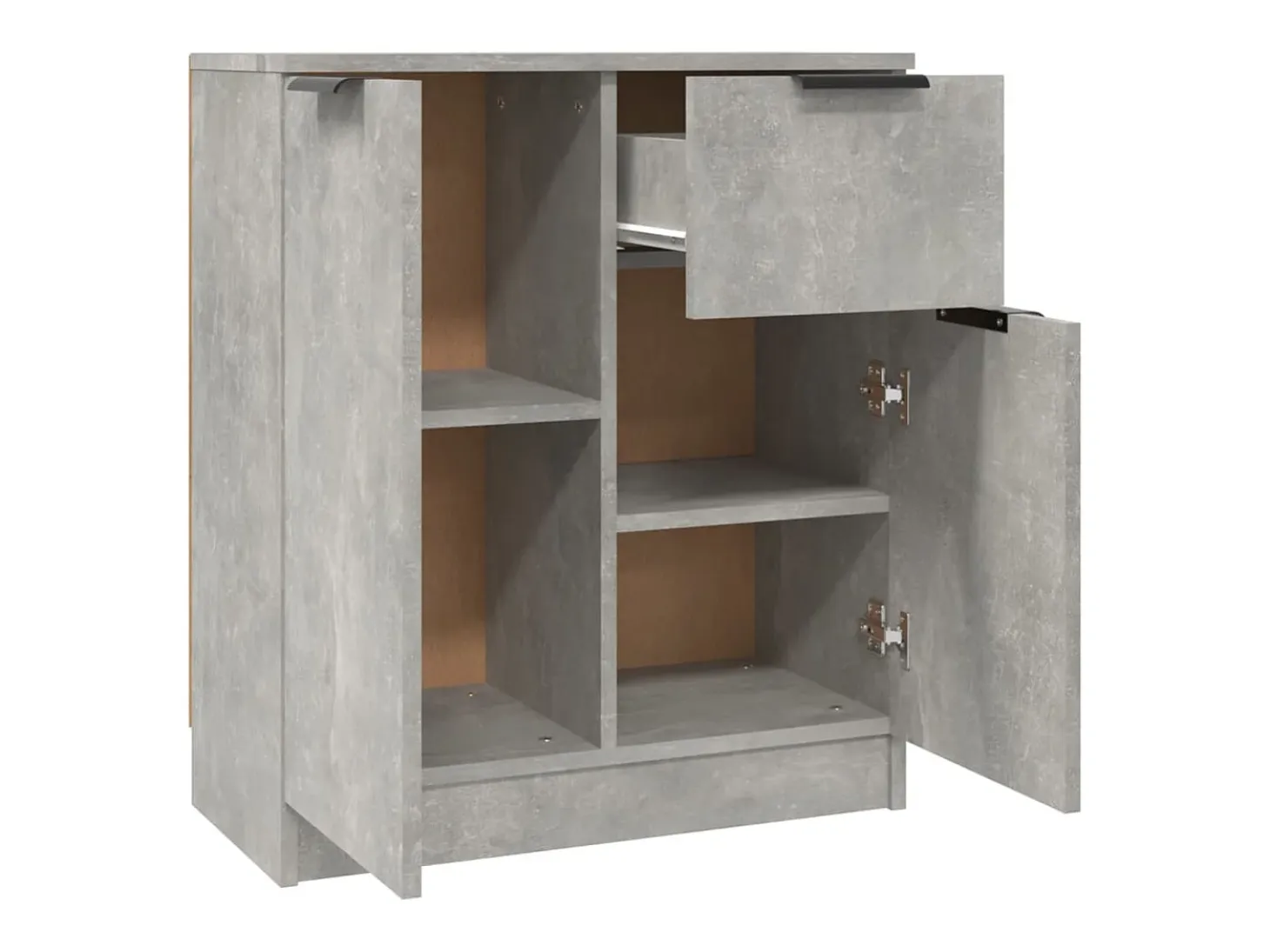 Aparadores 2 uds madera contrachapada gris hormigón 60x30x70 cm