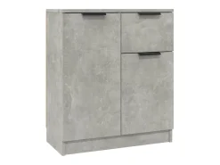 Aparadores 2 uds madera contrachapada gris hormigón 60x30x70 cm