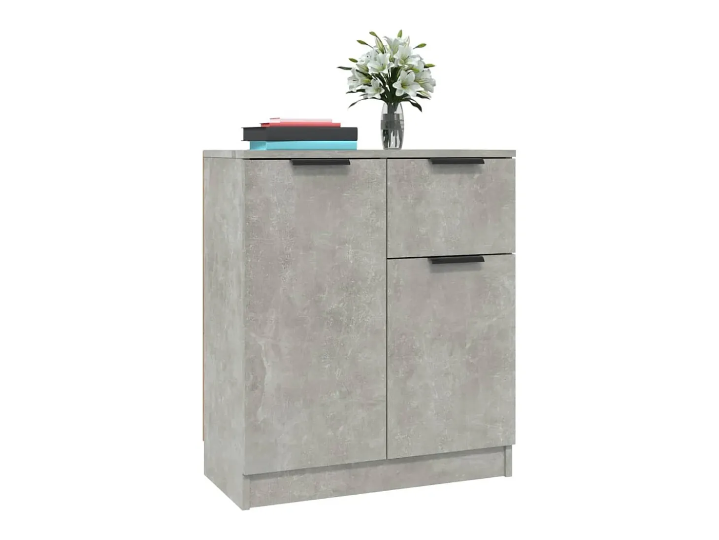Aparadores 2 uds madera contrachapada gris hormigón 60x30x70 cm