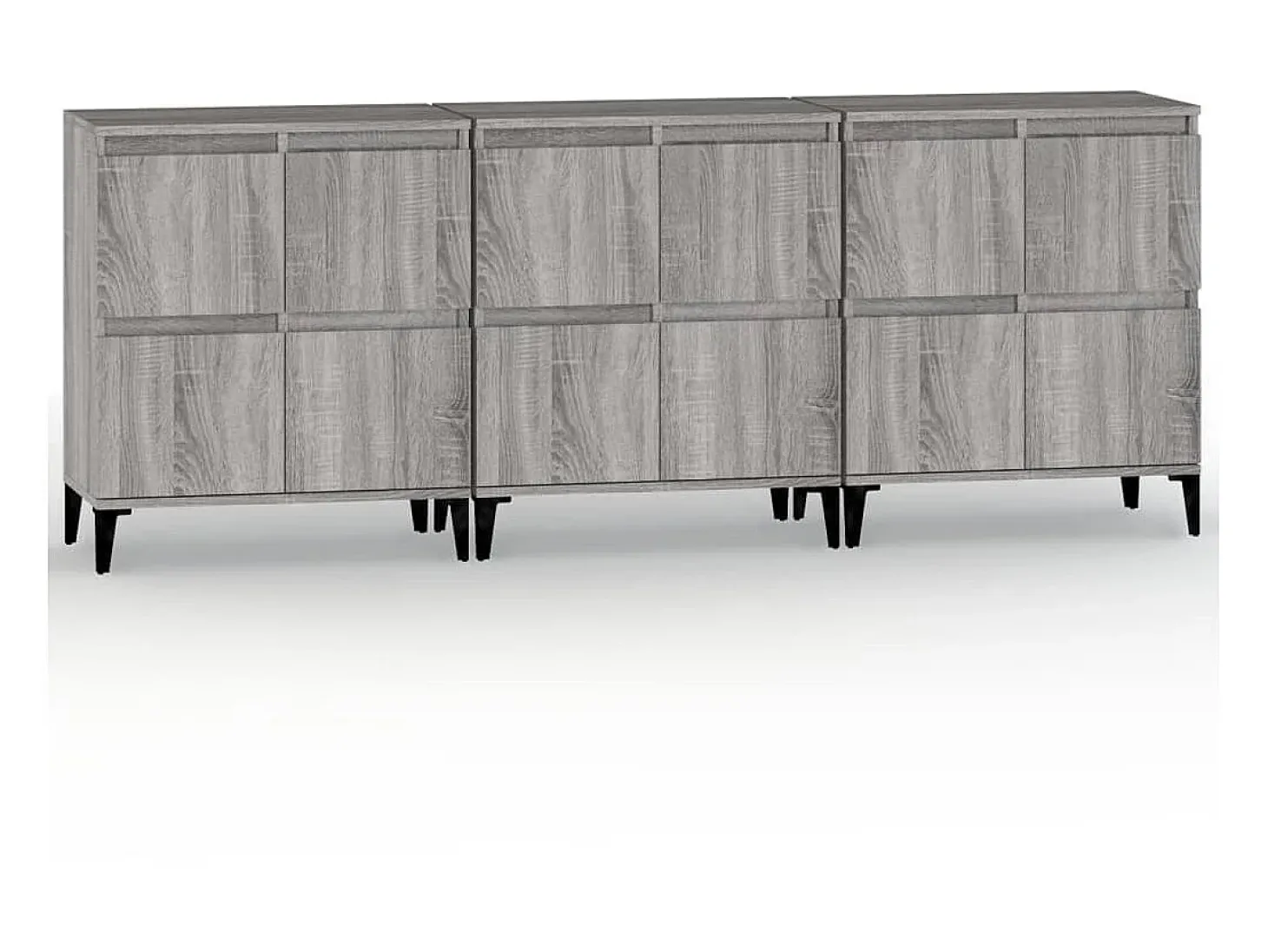 Aparadores 3 uds madera contrachapada gris Sonoma 60x35x70 cm ES25131