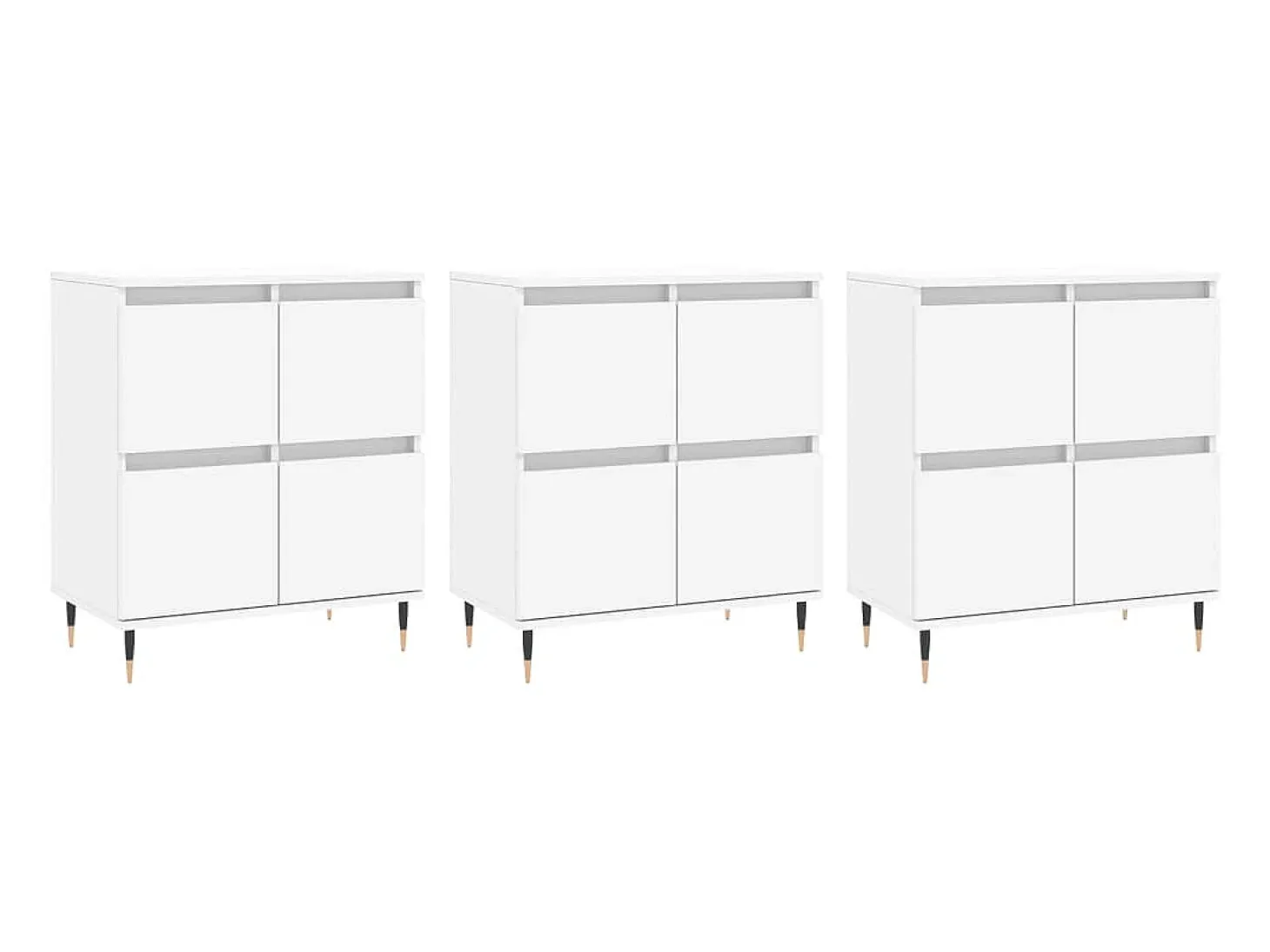 Aparadores 3 uds madera contrachapada blanco ES86400