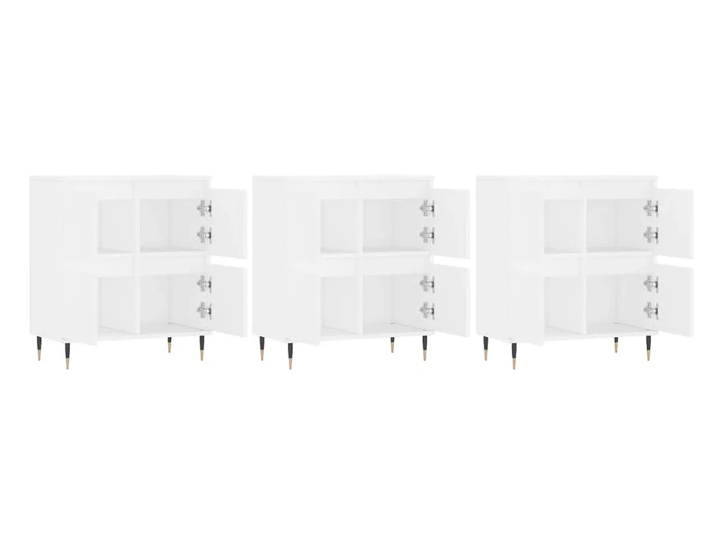 Aparadores 3 uds madera contrachapada blanco ES86400