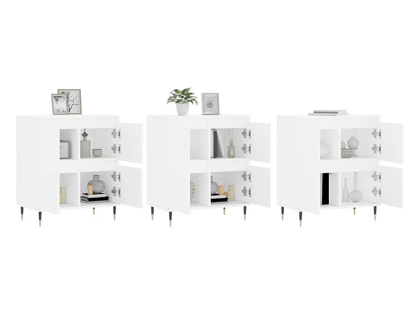 Aparadores 3 uds madera contrachapada blanco ES86400